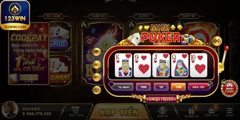 Luật chơi mini game poker cơ bản dành cho khách hàng mới